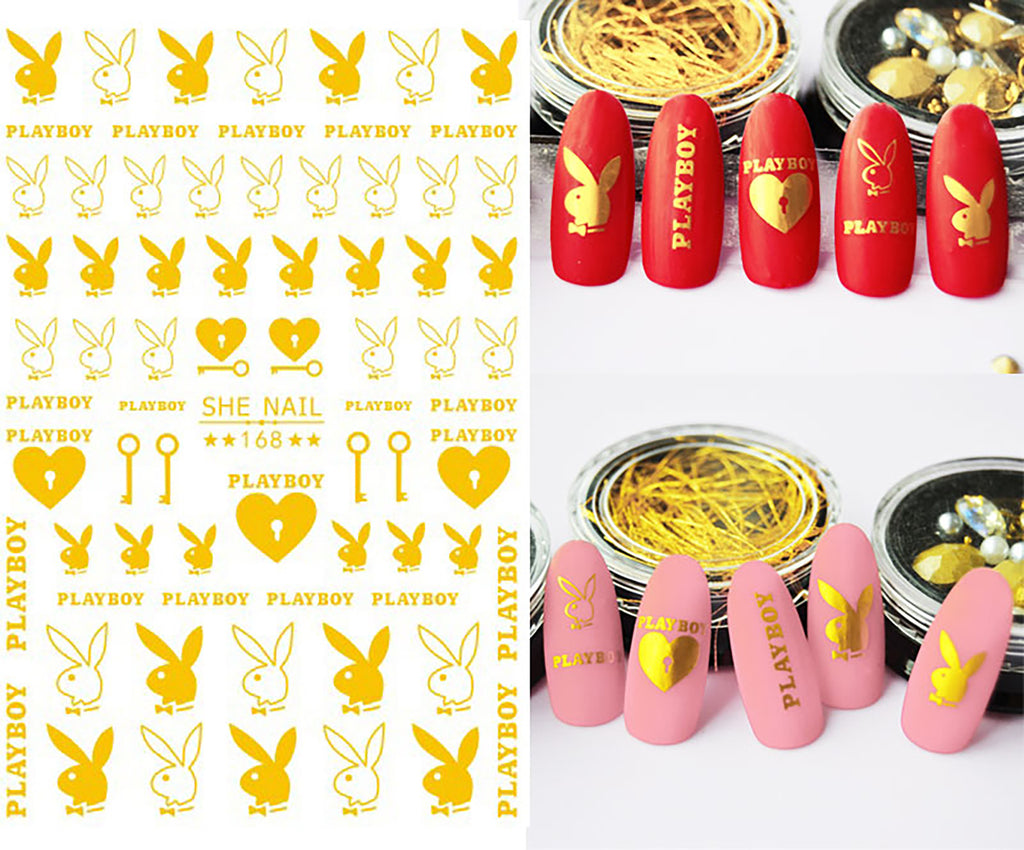 Nail Stickers Playboy Bunny Gold SHE-168G