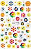 Nail Stickers Happy Face Flower Play SHE-176