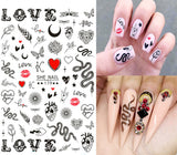 Nail Stickers Snake Heart Butterfly SHE-179