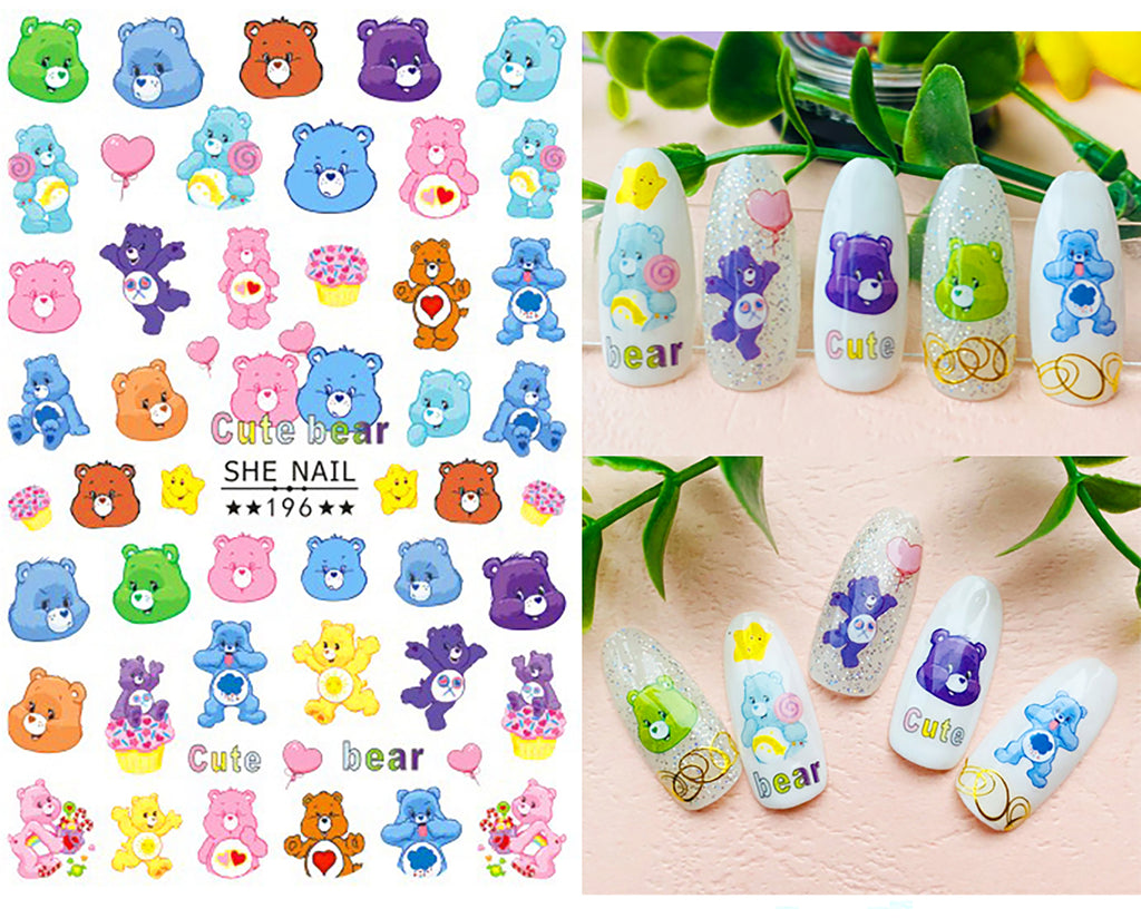 Nail Stickers Colorful Care Bears SHE-196
