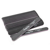 PrettyClaw 100/100 Straight Nail Files - Black, 50 Pcs