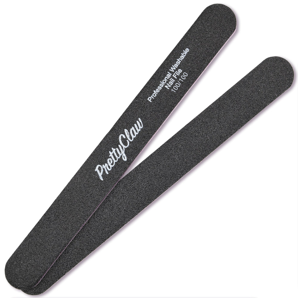 PrettyClaw Acrylic Nail Files Straight Shape 100/100 Grit - Black (1 Case/2000 Pieces)