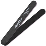 PrettyClaw Acrylic Nail Files Straight Shape 100/180 Grit - Black (10 Pieces)