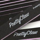 PrettyClaw Acrylic Nail Files Straight Shape 180/240 Grit - Black (10 Pieces)