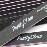 PrettyClaw 80/100 Straight Nail Files - Black, 50 Pcs