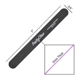 PrettyClaw Acrylic Nail Files Straight Shape 180/240 Grit - Black (2 Pieces)