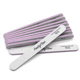 PrettyClaw Acrylic Nail Files Straight Shape 100/100 Grit - Zebra (10 Pieces)