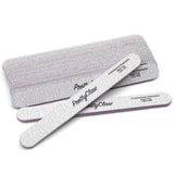 PrettyClaw Acrylic Nail Files Straight Shape 100/100 Grit - Zebra (10 Pieces)