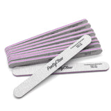 PrettyClaw Acrylic Nail Files Straight Shape 100/180 Grit - Zebra (10 Pieces)