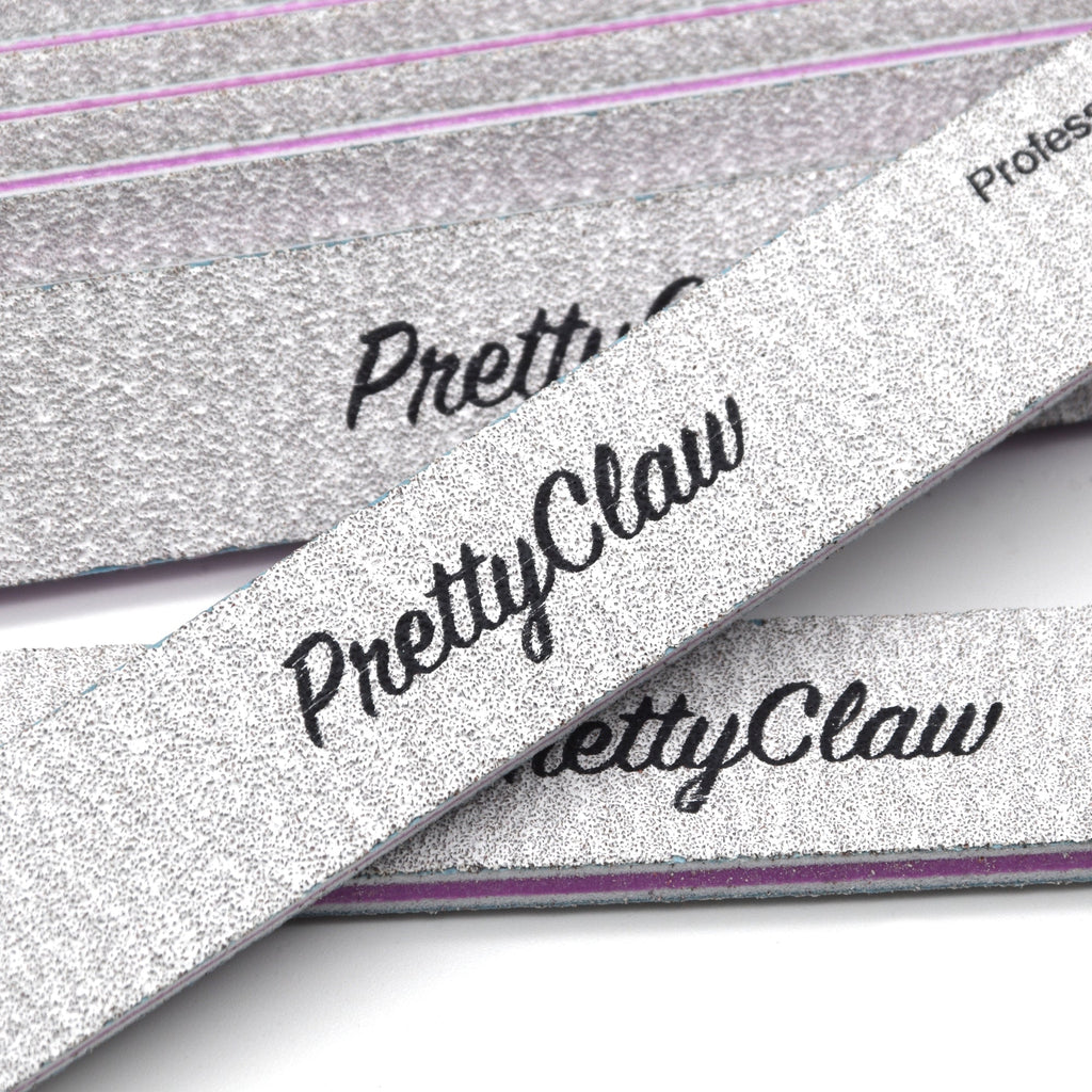 PrettyClaw Acrylic Nail Files Straight Shape 100/180 Grit - Zebra (1 Case/2000 Pieces)