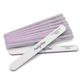 PrettyClaw Acrylic Nail Files Straight Shape 180/240 Grit - Zebra (10 Pieces)