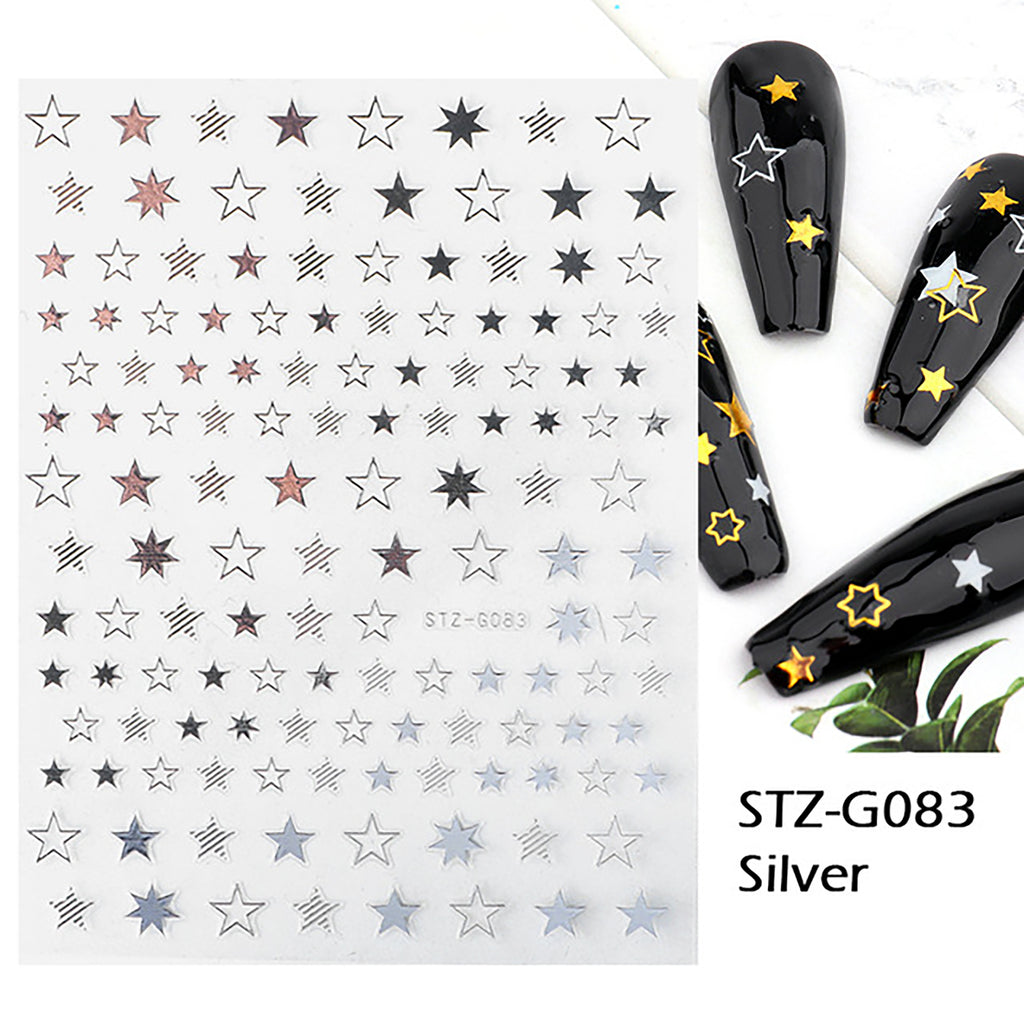 Nail Stickers Stars Silver STZ-G083S