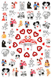 Nail Stickers Valentine's Day Couple B-025
