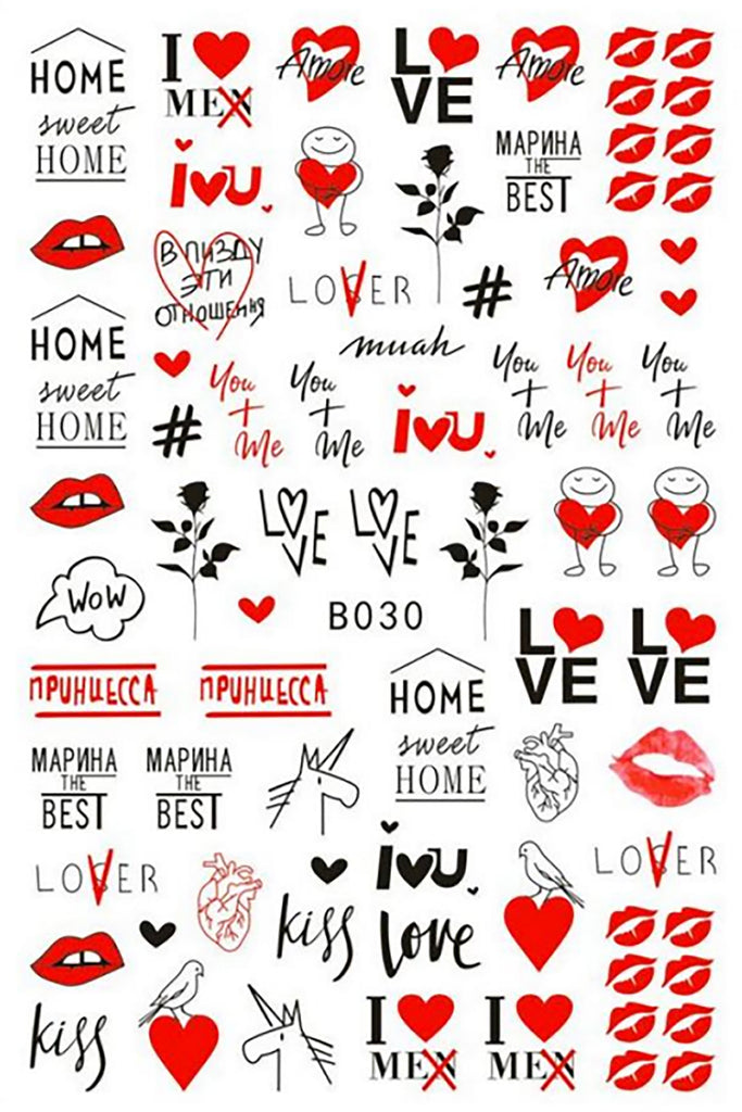 Nail Stickers Valentine's Day Love B-030
