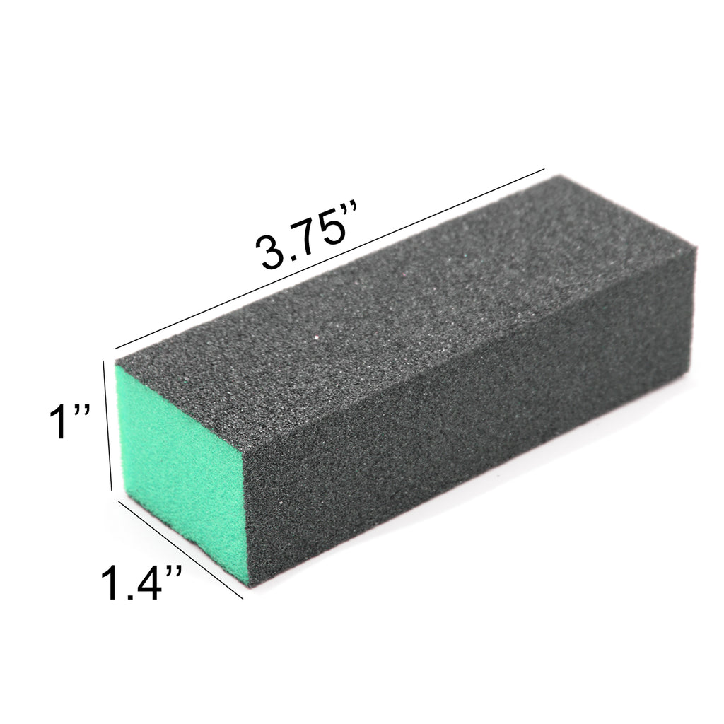 PrettyClaw 3-Way Nail Buffer Blocks 120/120/120 Grit - Teal/Black (1 case/500 pieces)