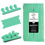 PrettyClaw EVA Pedicure Toe Separators - Green (200 Pieces/100 Pairs)