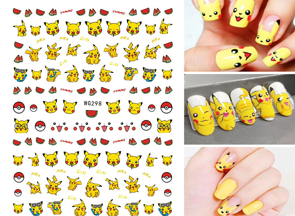 Nail Stickers Pikachu Pokemon WG-298