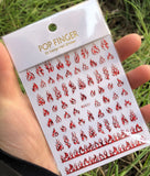 Nail Stickers Flames Fire Red WG-531R
