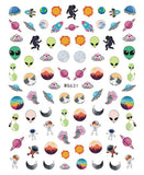 Nail Stickers Aliens UFO Planets WG-631
