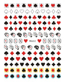 Nail Stickers Cards Spade Diamond Clover Heart WG-652