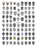 Nail Stickers Halloween Skulls WG-659