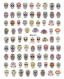 Nail Stickers Halloween Skulls Dia De Los Muertos WG-662