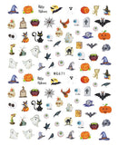 Nail Stickers Halloween Cats Eyes Spiderweb Tombstone WG-671