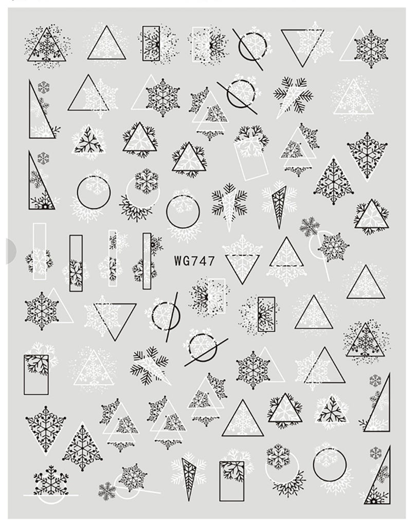 Nail Stickers Geometric Snowflake WG-747
