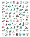 Nail Stickers Christmas Holiday Greetings WG-754