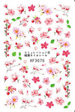 Nail Stickers Pink Flowers XF-3075