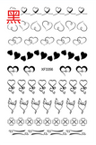 Nail Stickers Heart Designs Black XF-3356B