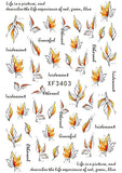 Nail Stickers Autumn Fall Leaves XF-3403