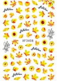 Nail Stickers Autumn Fall Flowers and Leaves XF-3408
