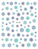 Nail Stickers Snowflake Purple Teal Green XH-001
