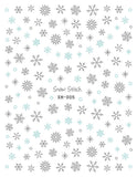 Nail Stickers Snowflake Silver Grey Pastel Green XH-005
