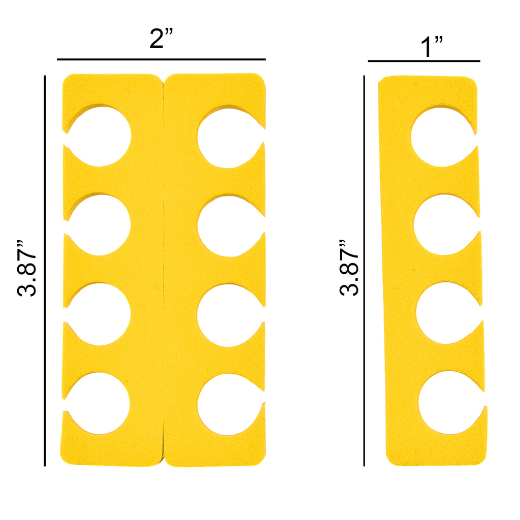 PrettyClaw EVA Pedicure Toe Separators - Yellow (200 Pieces/100 Pairs)