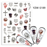 Nail Stickers Scary Halloween Decals YZW-S189