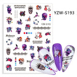 Nail Stickers Scary Halloween Skulls Decals YZW-S193