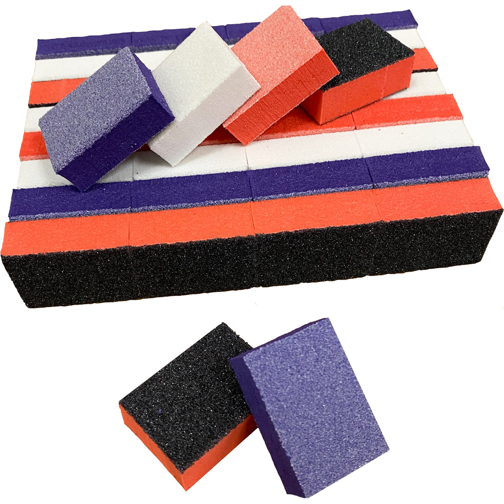 40 pieces Mini Nail Buffer Blocks 80/80 Grit Disposable Buffing Blocks Multi-Color