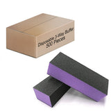 PrettyClaw 3-Way Nail Buffer Blocks 120/120/120 Grit - Purple/Black (1 case/500 pieces)