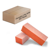 3-Way Nail Buffer Blocks 60/60/100 Grit - Orange/White (1 case/500 pieces)