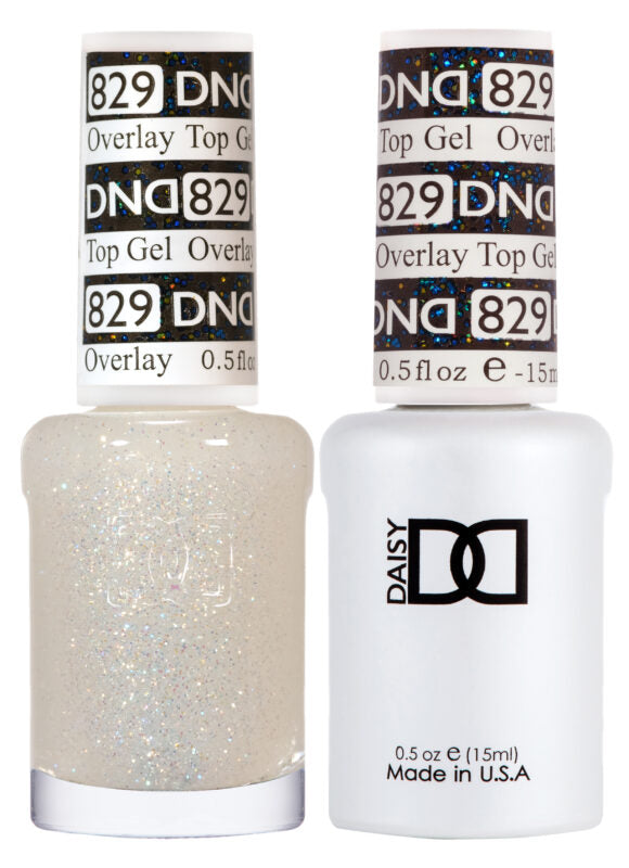 DND Duo Overlay Glitter Top Gel 829