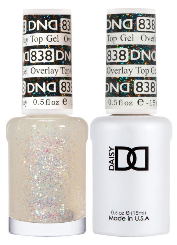 DND Duo Overlay Glitter Top Gel 838