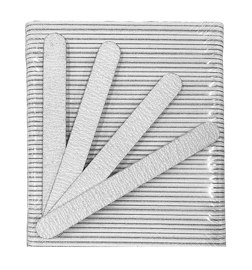 Acrylic Nail File Straight Shape 100/100 Grit - Zebra (50 pieces)