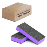Double Sided Nail Buffers Large Size 80/80 Grit - Purple/Black (1 case/500 pieces)