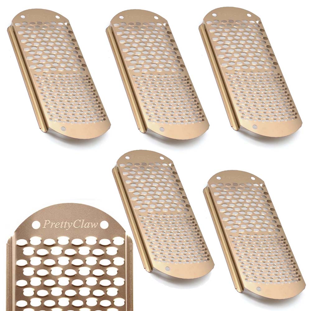 PrettyClaw Foot File & Callus Remover Replacement Blades - Gold/Double Hole (6pc)