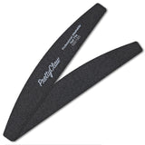 PrettyClaw Acrylic Nail Files Half Moon Shape 100/180 Grit - Black (50 pieces)