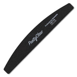 PrettyClaw Acrylic Nail Files Half Moon Shape 180/240 Grit - Black (50 pieces)