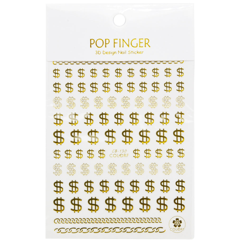 Nail Stickers Dollar Sign Gold CB-130G