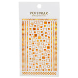Nail Stickers Squares Orange F-306O